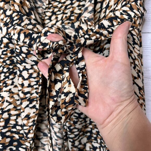 Free People Dress Womens Size S/P French Quarter Wrap Leopard Cheetah Mini Wrap - Picture 7 of 16